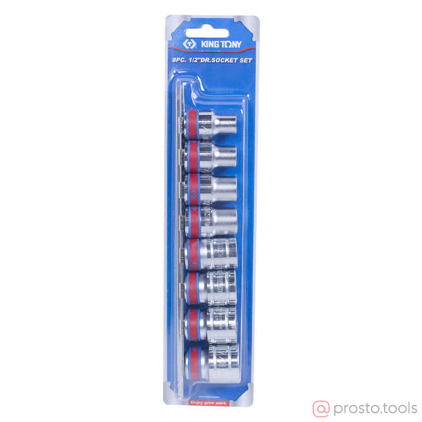 Изображение Набор головок 1/2" 3/8"-7/8" 12-гран. 8 предметов //KING TONY