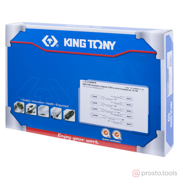 Изображение Набор отверток из 9 шт в ложементе TORX, //KING TONY