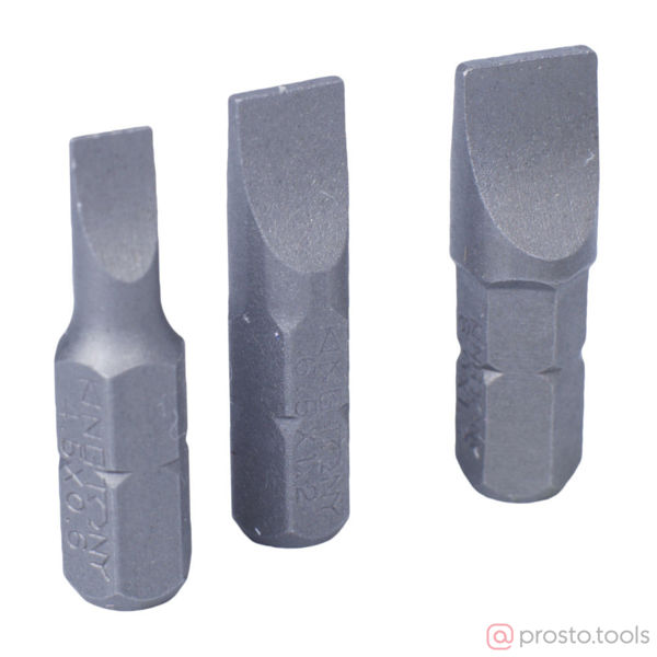 Изображение Набор вставок (бит) 1/4" шлицевые, 4,5х0,6, 6,5х1,2, 8,0х1,2, 3 предмета (KING TONY)