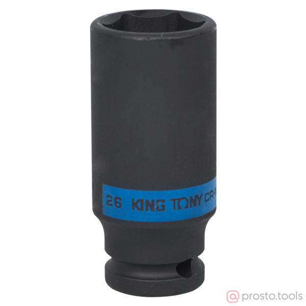 Изображение Головка ударная 1/2" 26мм 6-гран. глубокая (KING TONY)