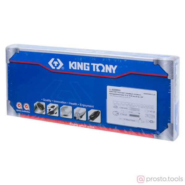 Изображение Набор головок 3/8" 6-22 мм 12-гран. 20 предметов //KING TONY