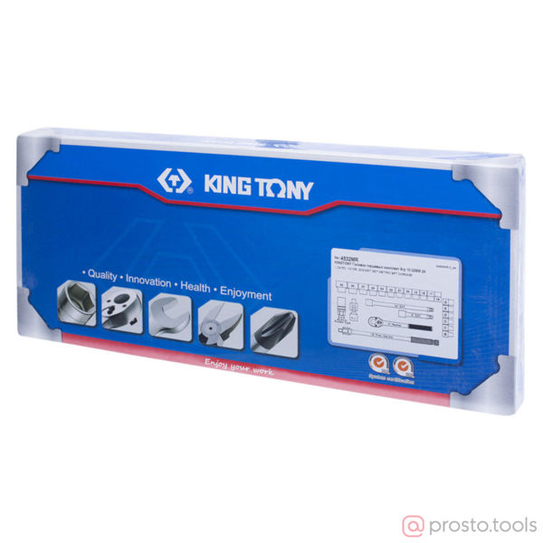 Изображение Набор головок 1/2" 10-32 мм 6-гран. 24 предметов //KING TONY