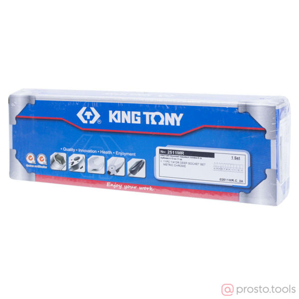 Изображение Набор головок 1/4" 4-13 мм глубокие 11 предметов //KING TONY (ПОД ЗАКАЗ)