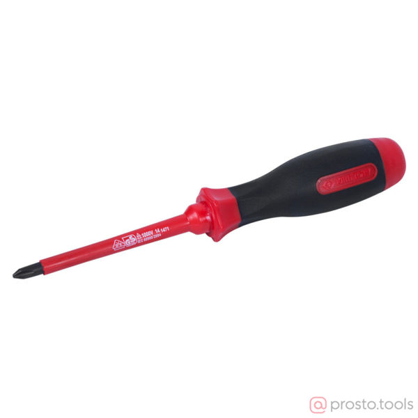 Изображение Отвертка крестовая 100мм PH2 (до 1000В) (KING TONY)