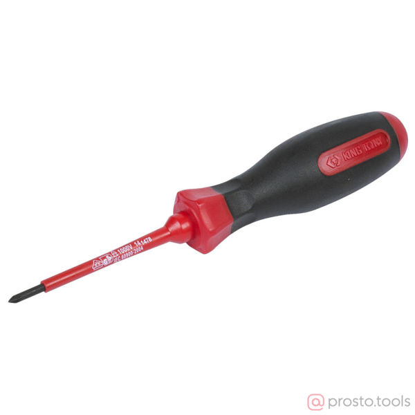Изображение Отвертка крестовая 75мм PZ0 (до 1000В) (KING TONY)