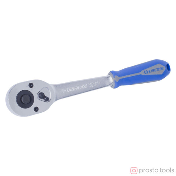 Изображение Трещотка 3/8" 200 мм, 32 зубца, флажковая с кнопкой, фиксатор (KING TONY)