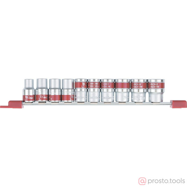 Изображение Набор головок 1/2" 10-22 мм 6 гр. 10 пред. на линейке MATRIX