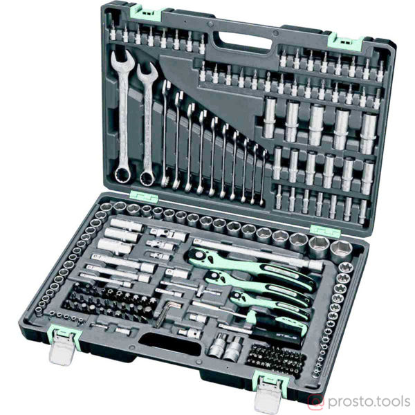 Изображение Набор инструмента 216 пр. пласт. кейс 1/2", 3/8", 1/4" (STELS)