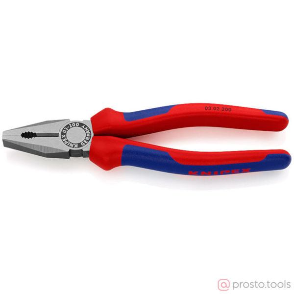 Изображение Плоскогубцы 200 мм фосфатированные, черного цвета //KNIPEX