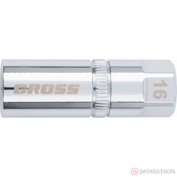 Изображение Головка свечная 1/2" 16мм 12-гр. магнитная //GROSS
