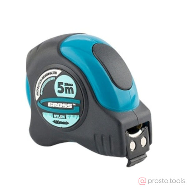 Изображение Рулетка 5м*25мм магнитный зацеп "Schlagfest", обрез зацеп, двухст. шкала, нейлон покр. автоматич //