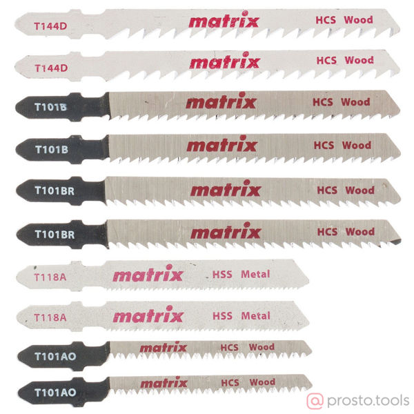 Изображение Набор пилок для э/лобзика универсальный, 10 шт, T-SET1003// Matrix
