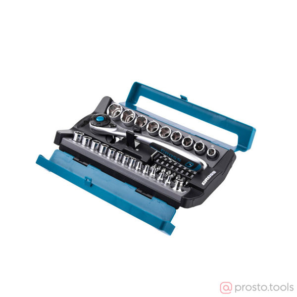 Изображение Набор головок 1/4"&1/2" 4-24 мм трещотка 120 зубьев 41 предмет CrV //GROSS