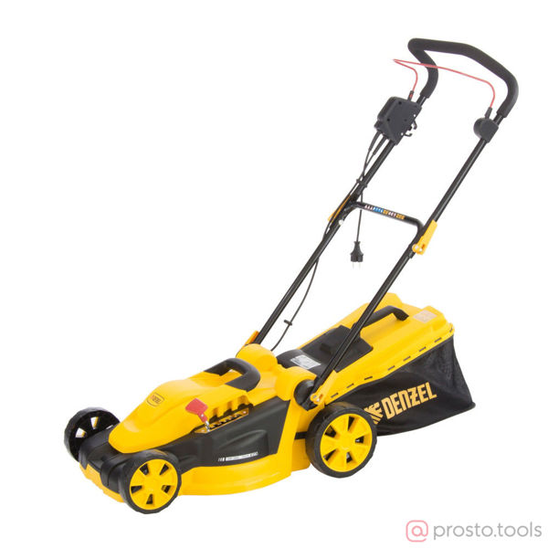 Изображение Газонокосилка эл. GM-1800, 1800 Вт, шир. 38 см, 6 уров., травосб. 40 л.// Denzel
