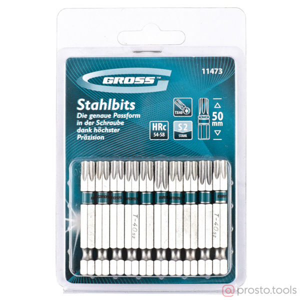 Изображение Набор бит TORX 40х50, сталь S2, 10 шт.// Gross