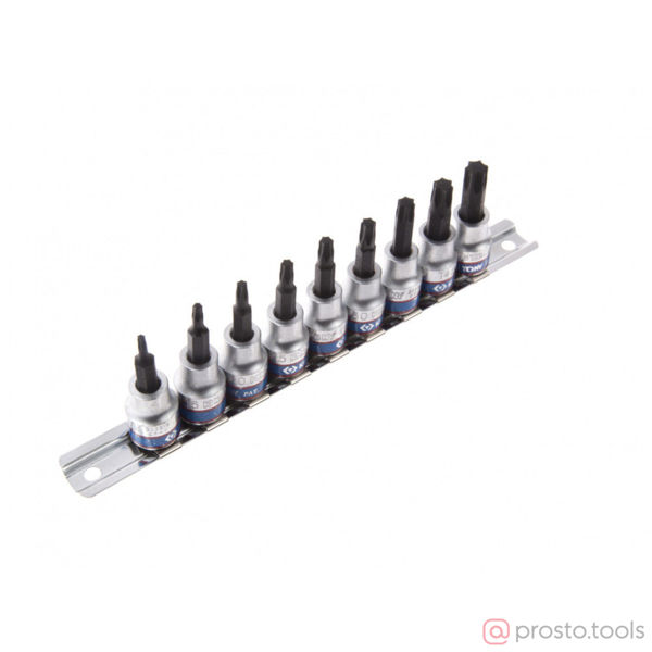 Изображение Набор головок со вставкой 3/8" TORX Т10-Т50 мм L = 50 мм 9 предметов //KING TONY