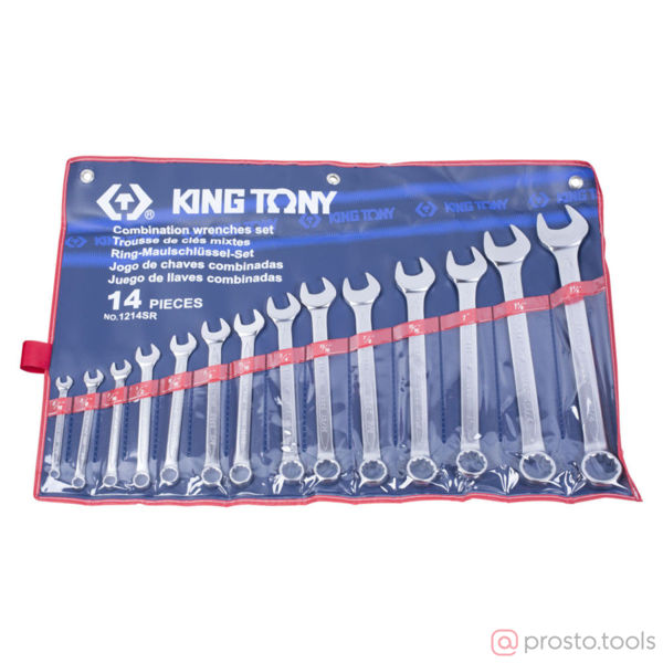 Изображение Набор ключей комб. дюйм. 5/16-1-1/4" 14шт. //KING TONY