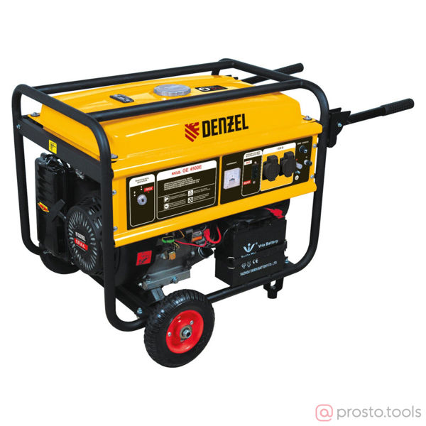 Изображение Генератор бенз. 4,5кВт GE 4500Е, 4,5 кВт, 220В/50Гц, 25 л, электростартер //DENZEL