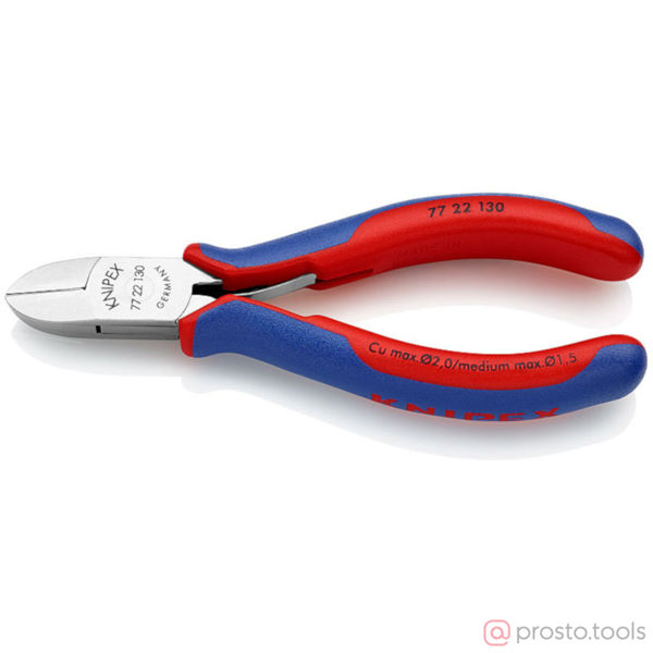 Изображение Кусачки боковые 130 мм для электроники //KNIPEX