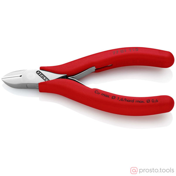 Изображение Кусачки боковые 115 мм для электроники //KNIPEX