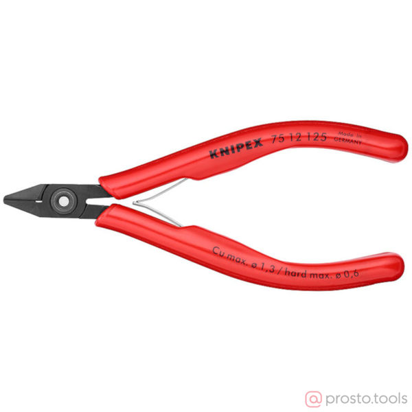 Изображение Кусачки боковые 125 мм для электроники вороненые //KNIPEX