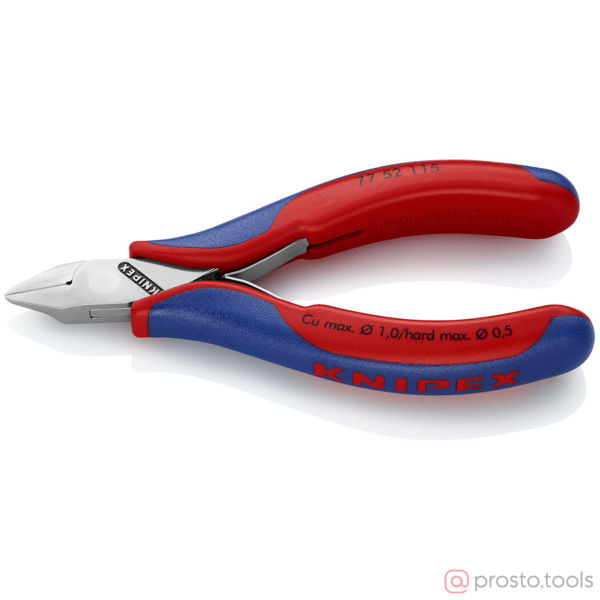 Изображение Кусачки боковые 115 мм для электроники //KNIPEX