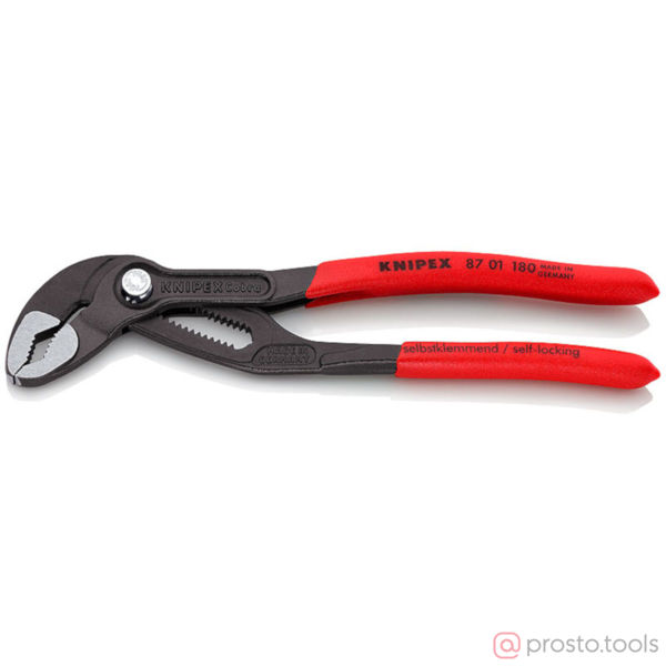 Изображение Клещи переставные 180мм Cobra фосфатированные, серого цвета //KNIPEX