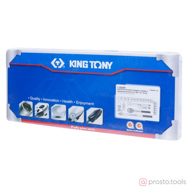 Изображение Набор головок 1/2" 3/8"-1-1/4" 6-гран. 24 предметов //KING TONY (Под заказ)