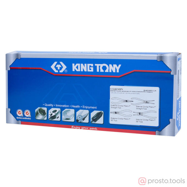 Изображение Набор съемников стопорных колец 4 пр. в ложементе 0,772 кг (KING TONY)