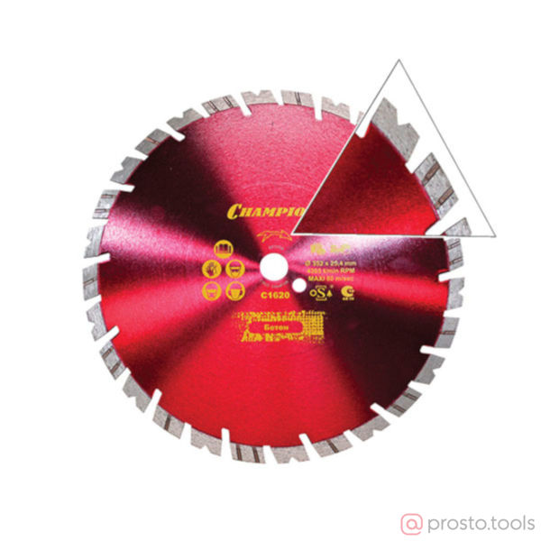 Изображение Диск алмазный CHAMPION универсальный ST 350/25,4/14 Fast Gripper (бетон, кирпич, тротуарная плитка)