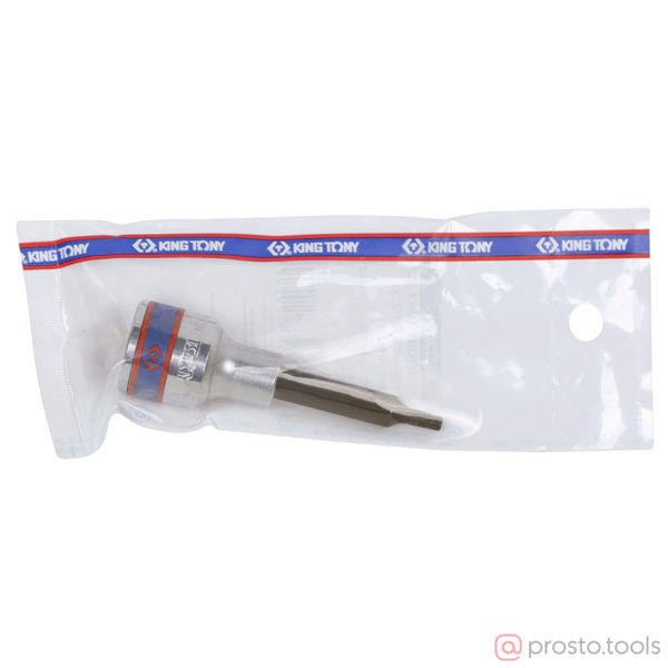 Изображение Головка торц. 1/2" T20 TORX Tampered L=80мм с отверстием (KING TONY)