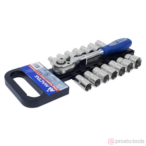 Изображение Набор головок 1/2" 8-24 мм с трещоткой 15 предметов //МАСТАК