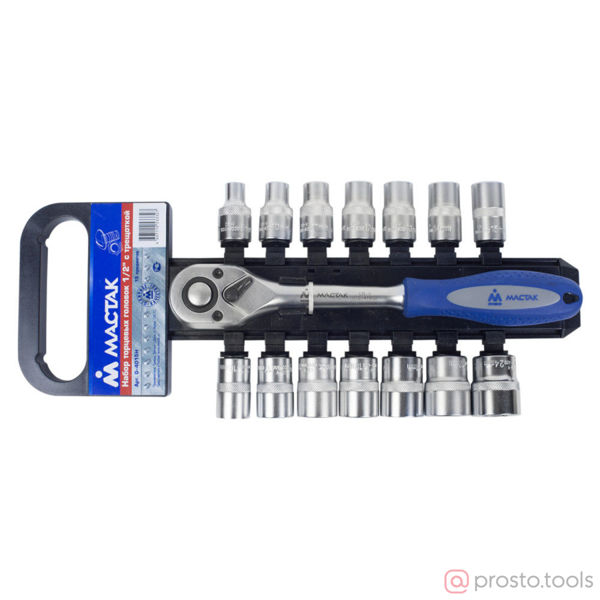 Изображение Набор головок 1/2" 8-24 мм с трещоткой 15 предметов //МАСТАК