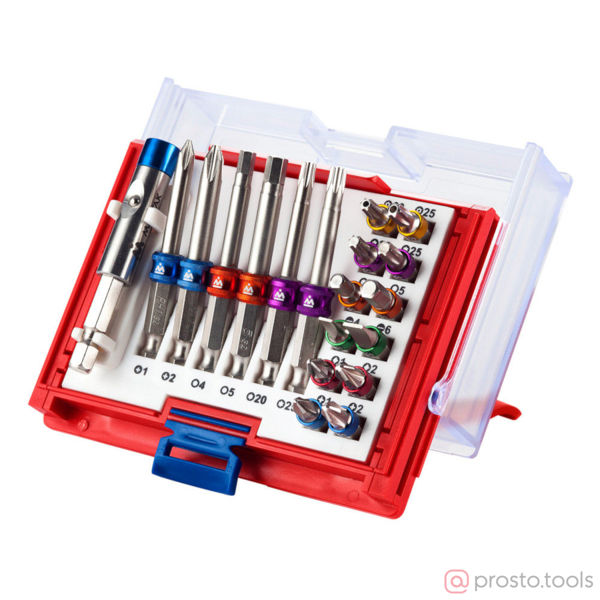 Изображение Набор вставок (бит) 1/4" TORX, HEX, PZ, PH, SLOT, 19 пред. (МАСТАК)