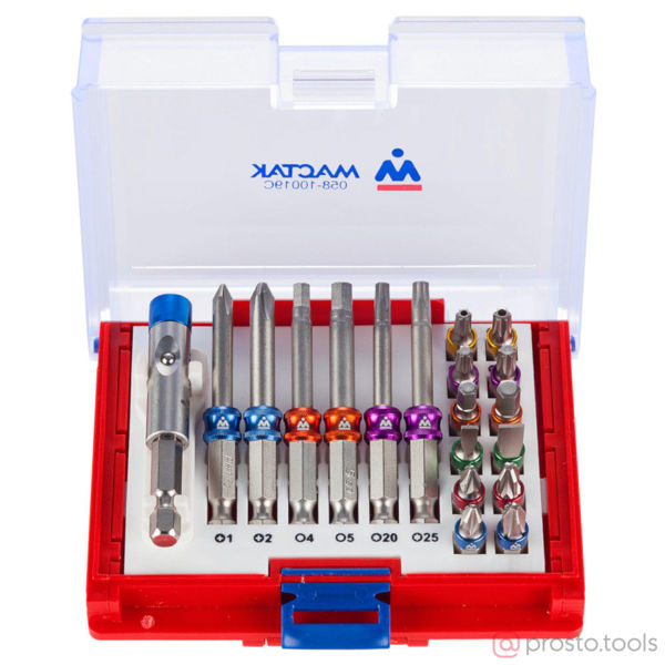 Изображение Набор вставок (бит) 1/4" TORX, HEX, PZ, PH, SLOT, 19 пред. (МАСТАК)