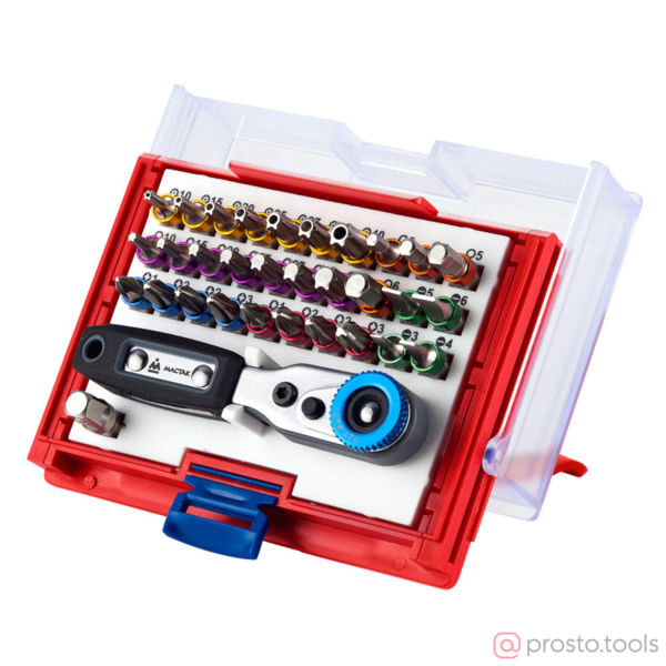 Изображение Набор вставок (бит) 1/4" TORX, HEX, PZ, PH, SLOT, 33пр. //МАСТАК