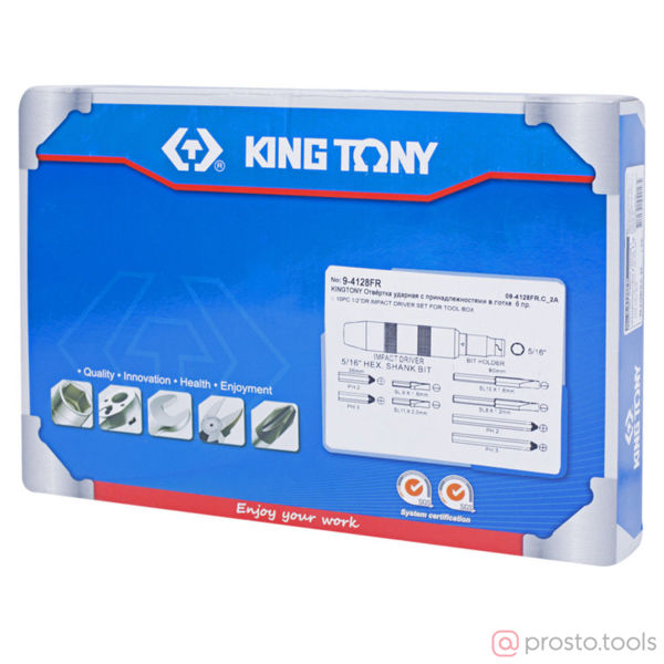 Изображение Отвертка ударно-поворотная с принадлежностями 5/16" 6 предм. //KING TONY