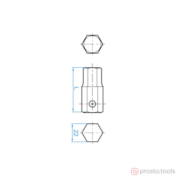 Изображение Вставка торцевая ударная 3/4" HEX, 24 мм, L = 54,5 мм (KING TONY)