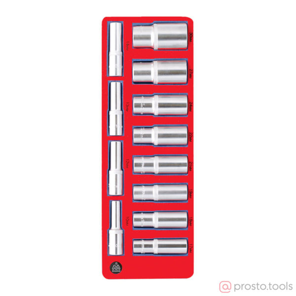 Изображение Набор головок 1/2" 10-30 мм глубоких ложемент 12 предметов //МАСТАК