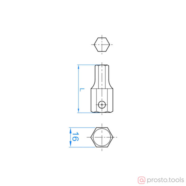 Изображение Вставка торцевая ударная 3/4" HEX, 22 мм, L = 40 мм (KING TONY)