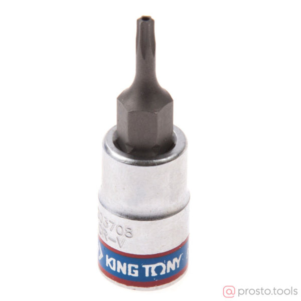 Изображение Головка торц. 1/4" T8 TORX Tampered L= 37мм с отверстием (KING TONY)