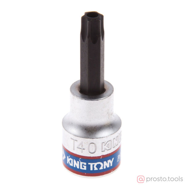 Изображение Головка торц. 3/8" T40 TORX Tampered L= 50мм с отверстием (KING TONY)
