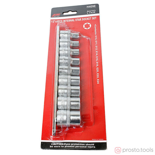Изображение Набор головок торцевых TORX 1/2" E10-E24 9 предметов JTC /1/6/24