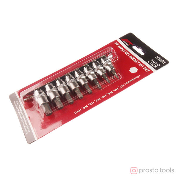 Изображение Набор головок торцевых с насадкой HEX 3/8" H3-H10, 8 предметов JTC /1
