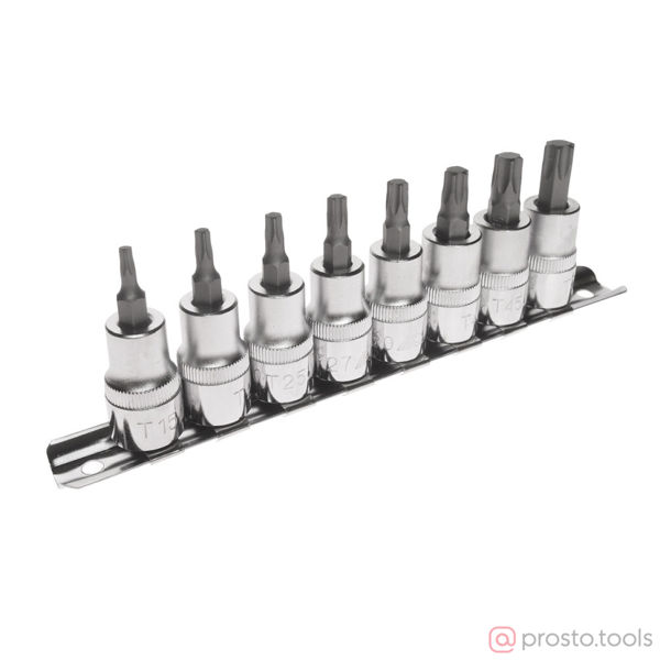 Изображение Набор головок торцевых с насадкой TORX 3/8" T15-T50, 8 предметов JTC /1