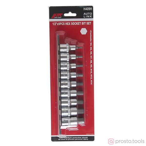 Изображение Набор насадок HEX 1/2" H4-H14 9 предметов JTC /1