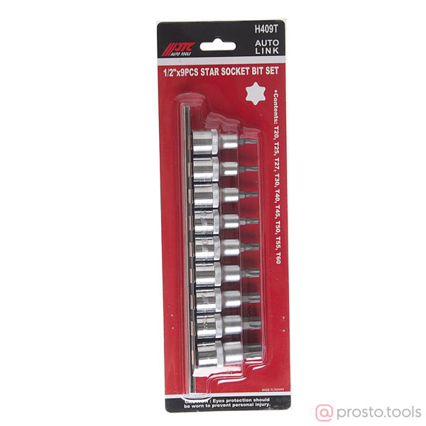 Изображение Набор насадок TORX 1/2" T20-T60 9 предметов JTC /1