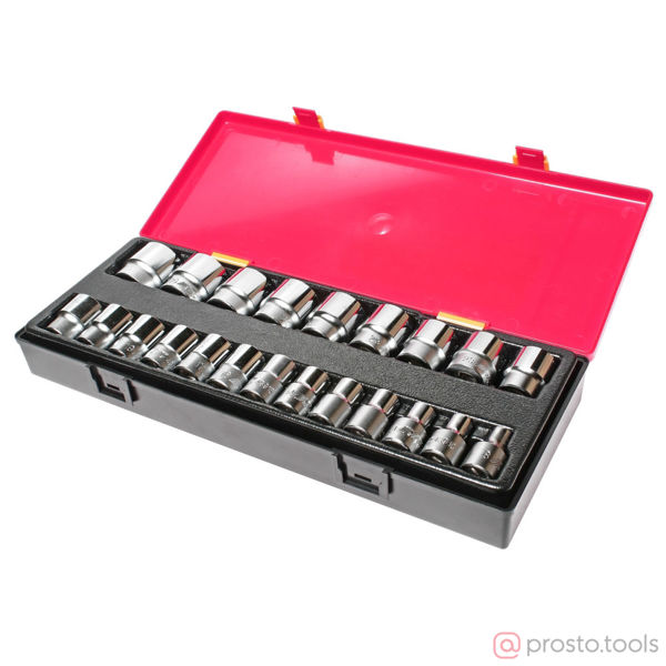 Изображение Набор головок 12-гранных 1/2" 8-32мм (в кейсе) 22шт JTC /1