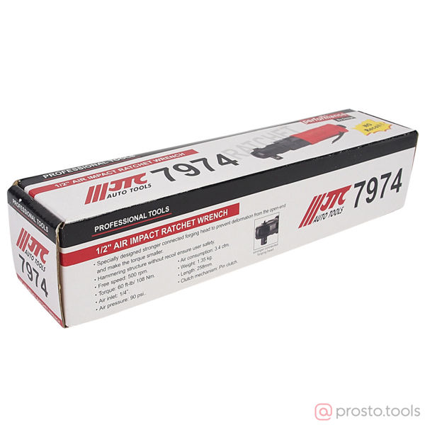 Изображение Трещотка пневматическая 1/2" 108Нм усиленная ударная 90PSI 500 об/мин (аналог JTC-3832) //JTC