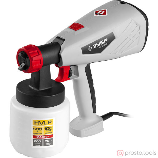 Изображение Краскопульт электрический КПЭ-500, HVLP, 0.8л, краскоперенос 0-800мл/мин,вязкос //ЗУБР